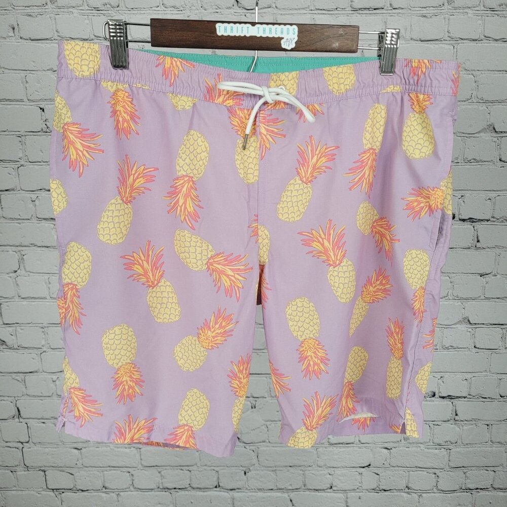 Bonobos Purple Pineapple Mesh Lined Board Shorts Swim Trunks Size Medium M